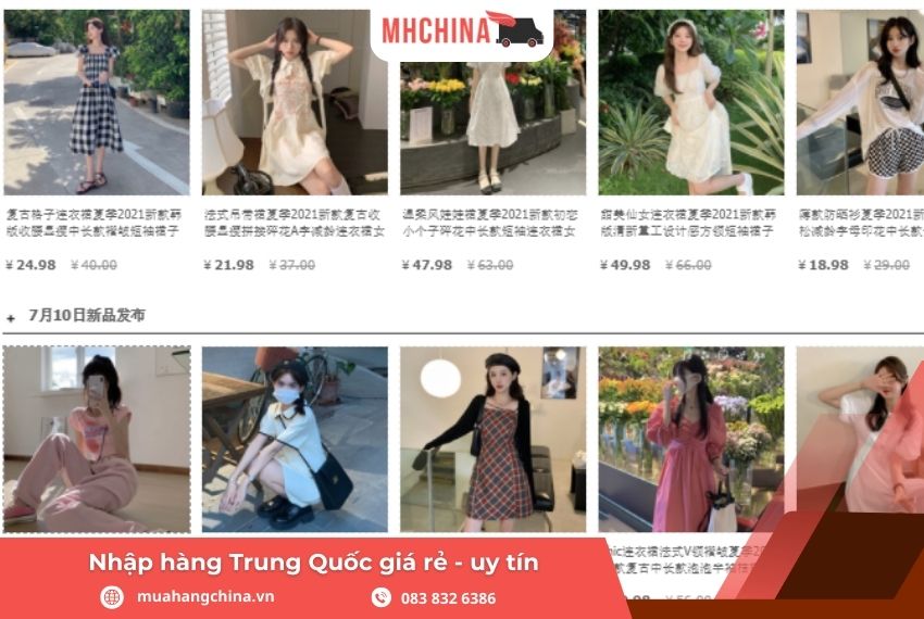 Nhập quần áo từ sàn Thương mại điện tử Trung Quốc